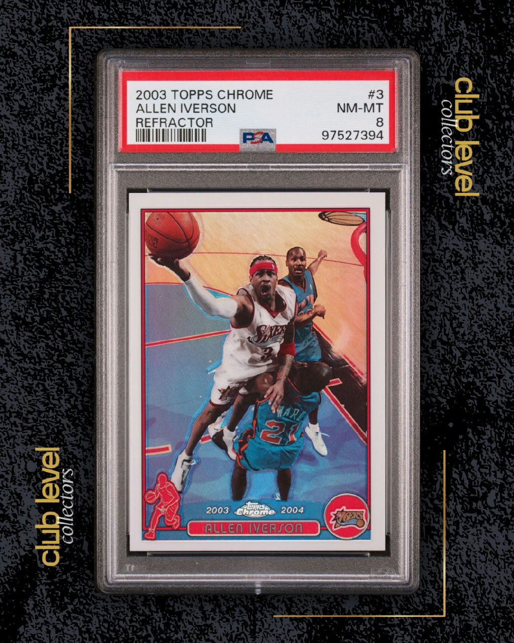 2003 Topps Chrome Refractor Allen Iverson #3 PSA 8