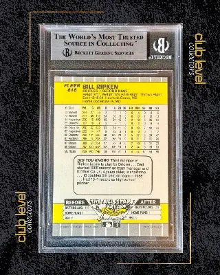 1989 Fleer Expletive on Bat Handle Bill Ripken #616A BGS 9