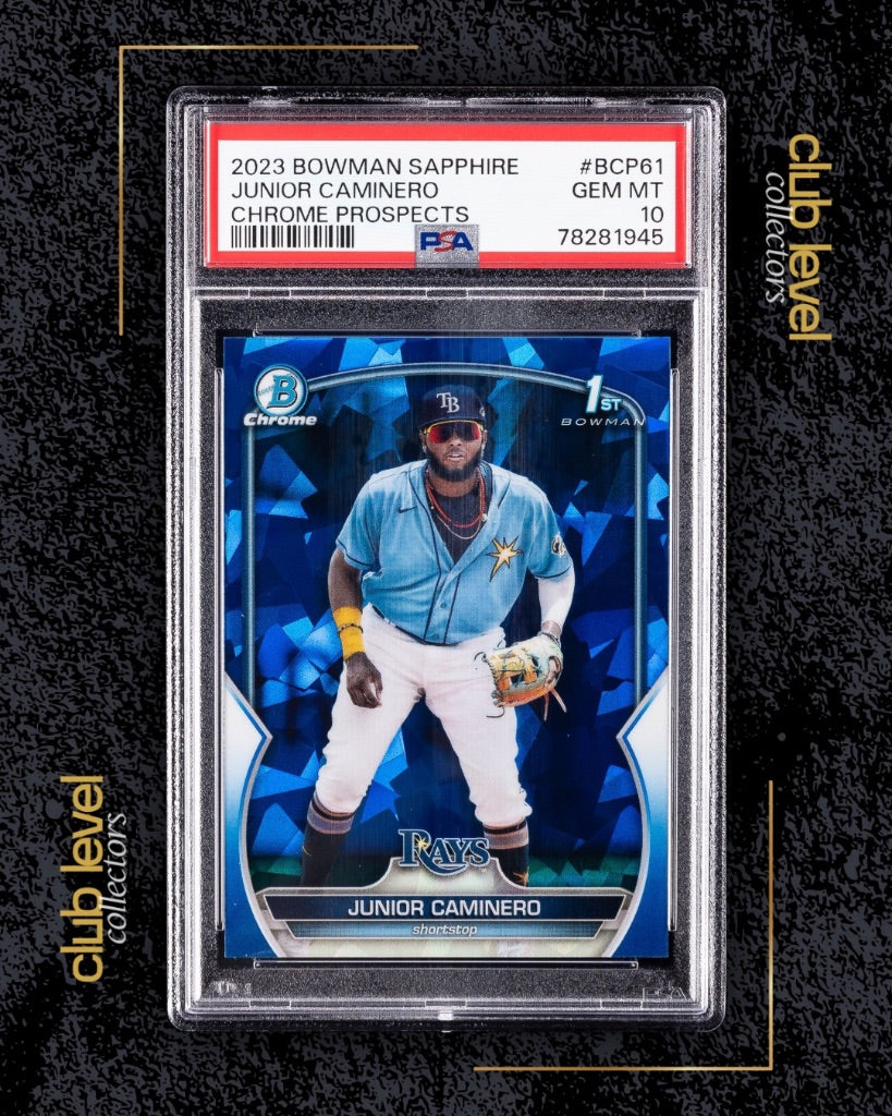 2023 Topps Bowman Sapphire Chrome Prospects 1st Junior Caminero #BCP-61 PSA 10
