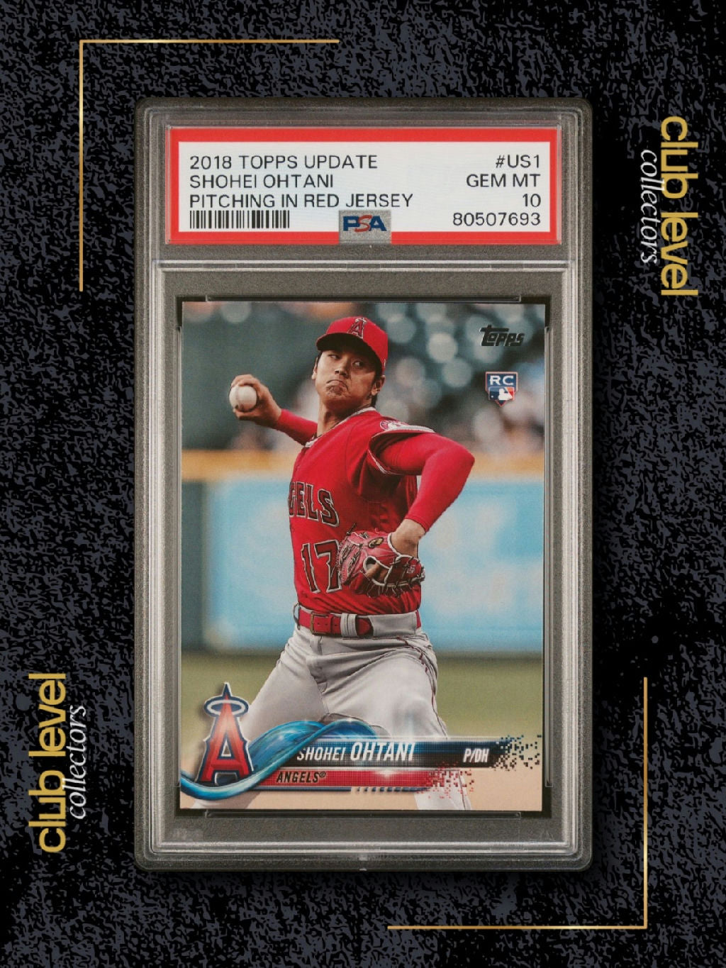 2018 Topps Update Pitching Red Jersey Shohei Ohtani #US1 RC PSA 10